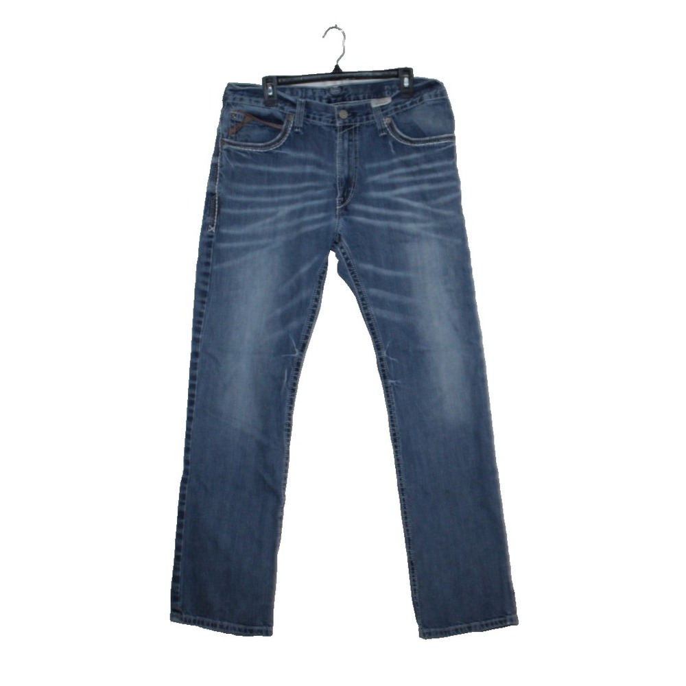 Ariat M4 Boot Cut Jeans Mens 37x34 Measured Blue Western Cowboy Denim 35x34